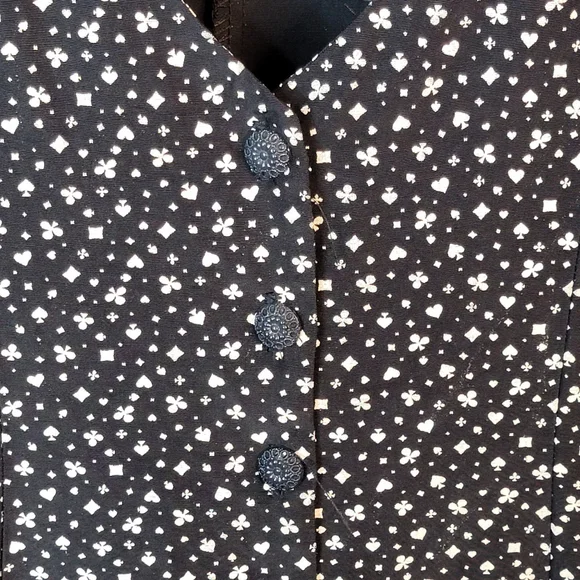 My Michelle Spade Diamond Heart Club Polka Dot AOP Vintage 80's Jumpsuit 11 - Picture 7 of 15